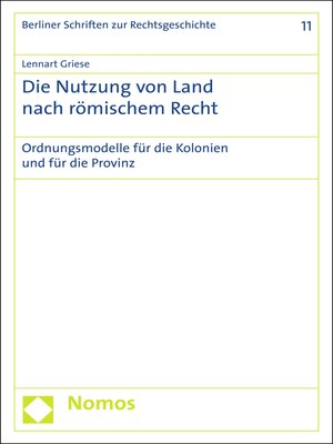 cover image of Die Nutzung von Land nach römischem Recht
